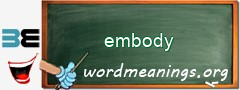 WordMeaning blackboard for embody